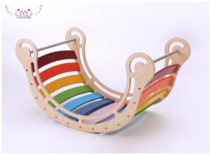 Bunte Holz Regenbogenwippe