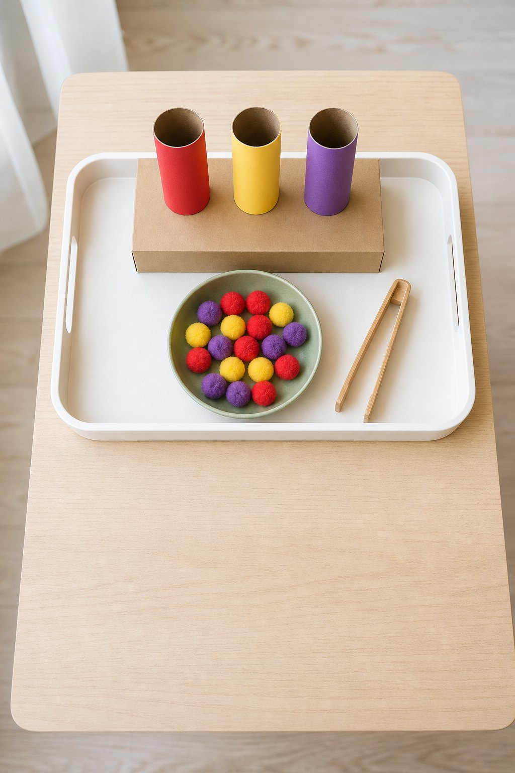 Draufsicht auf ein Tablett